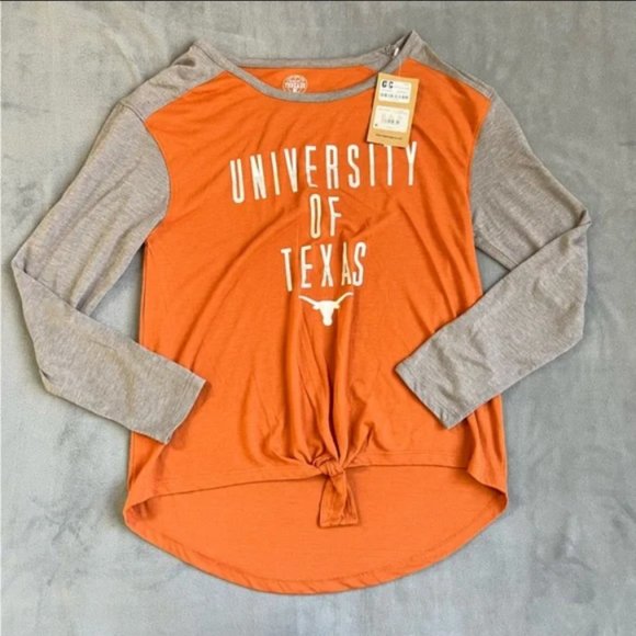 NCAA Texas Longhorns Women's Long Sleeve Front Knot T-Shirt M 8/10 - Picture 1 of 4